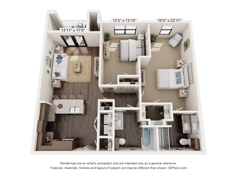 B1128 two floor plan of a bedroom with a bathroom